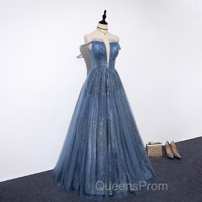 Lovely Tight A-line Lace Up Blue Evening Prom Dress For Girls Party Dress