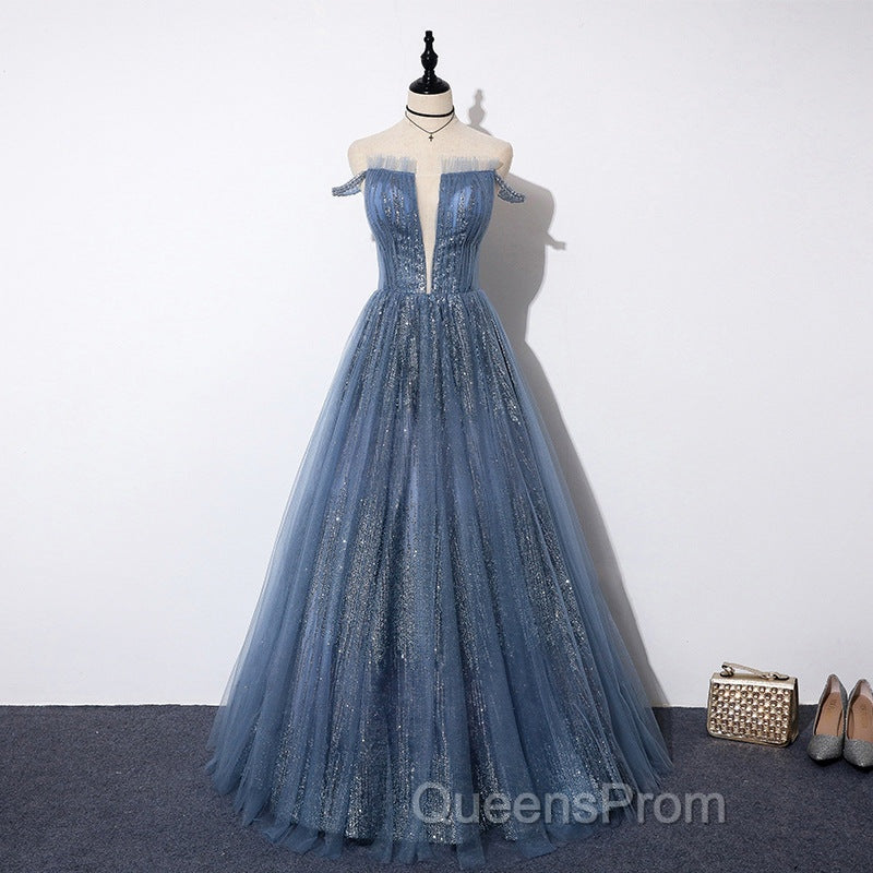 Lovely Tight A-line Lace Up Blue Evening Prom Dress For Girls Party Dress
