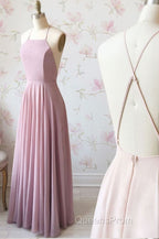 Cute Spaghetti Straps Sleeves Simple Long Evening Prom Dress For Girls