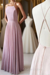 Cute Spaghetti Straps Sleeves Simple Long Evening Prom Dress For Girls