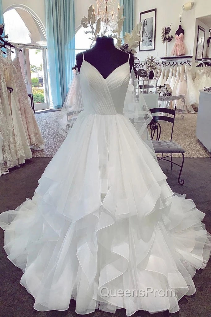 Charming Spaghetti Straps Long Ball Gown Lace Up Wedding Dress Secondary image