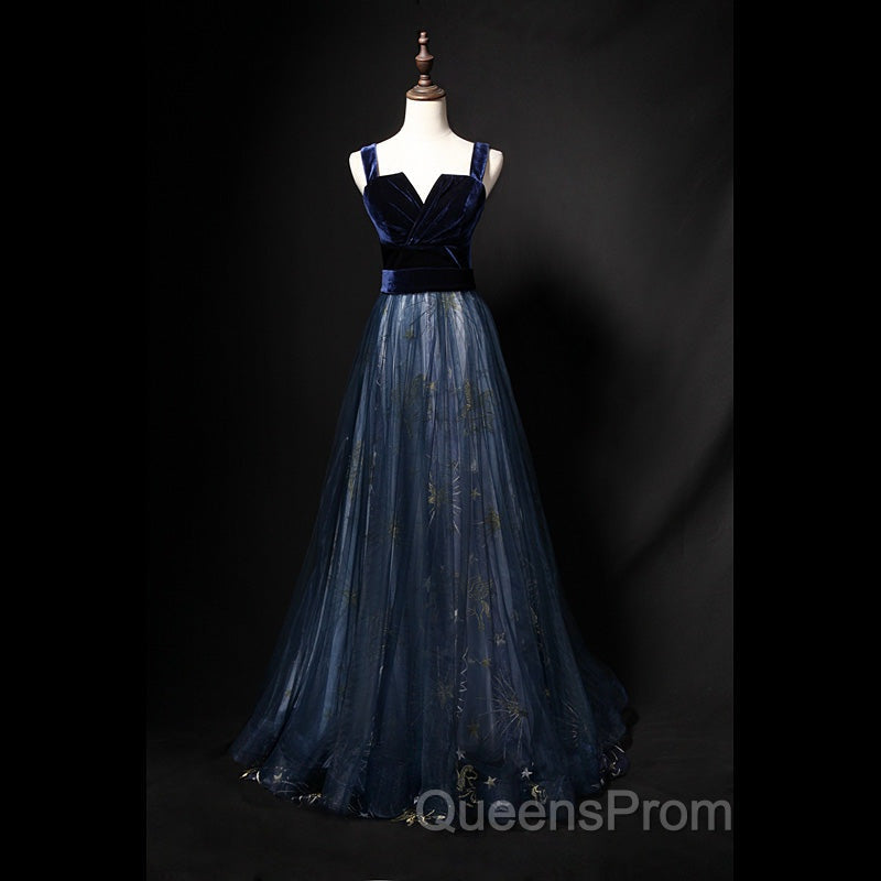 Elegant Long Lace Up Velvet Tulle Evening Prom Dress Modest Party Gowns Secondary image