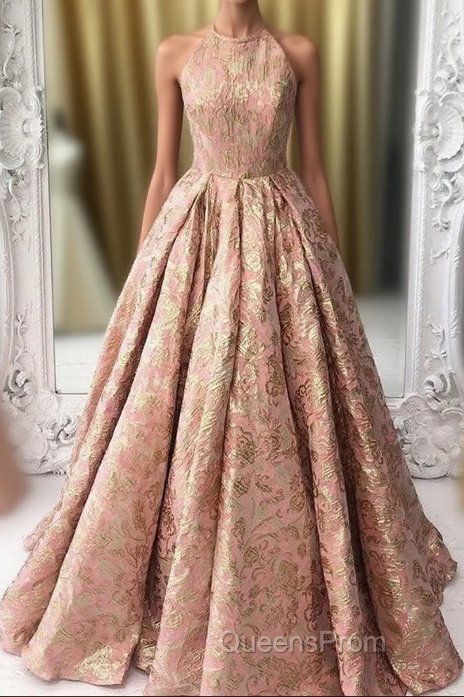 Chic Modest Halter Long Princess Evening Prom Dress Beautiful Evening Prom Gowns Main image