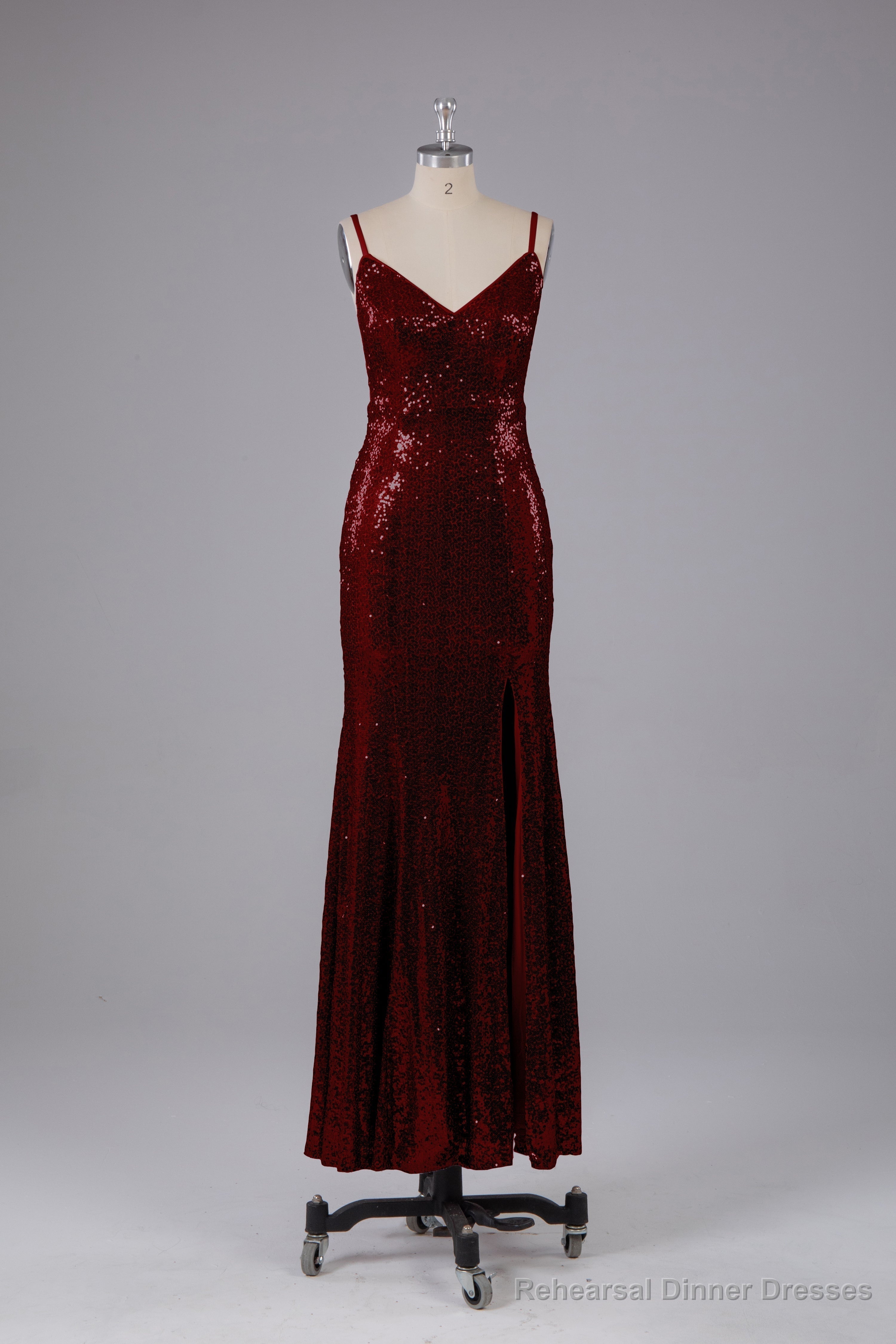 Mermaid Sequins Spaghetti Straps Long Bridesmaid Dresses