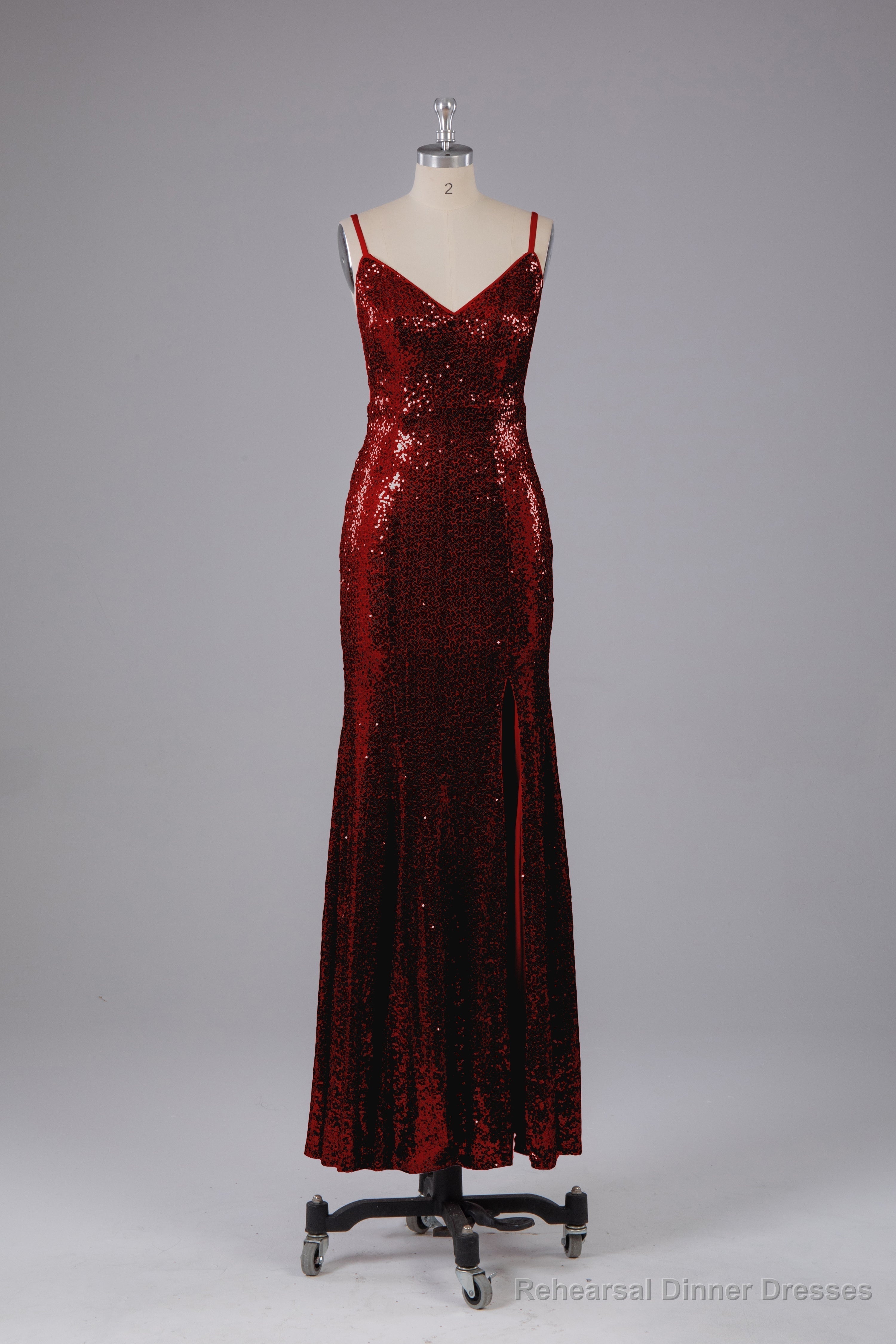 Mermaid Sequins Spaghetti Straps Long Bridesmaid Dresses