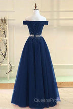 Off Shoulders Red Tulle Floor Length Evening Prom Dress