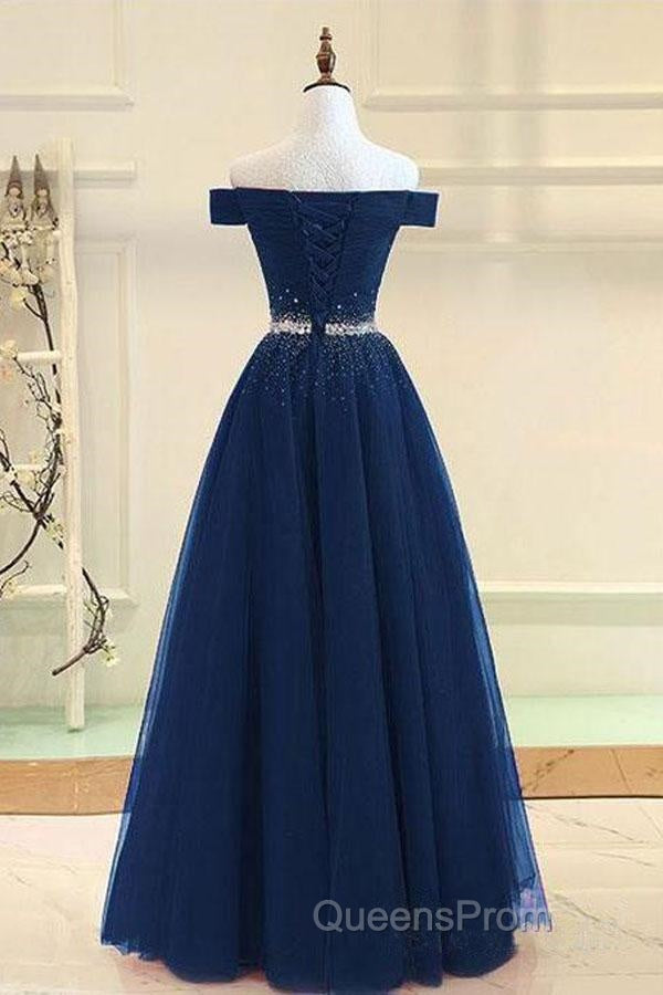 Off Shoulders Red Tulle Floor Length Evening Prom Dress