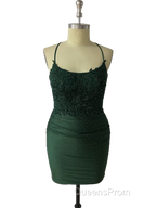 Spaghetti Straps Open Back Short Homecoming Dress