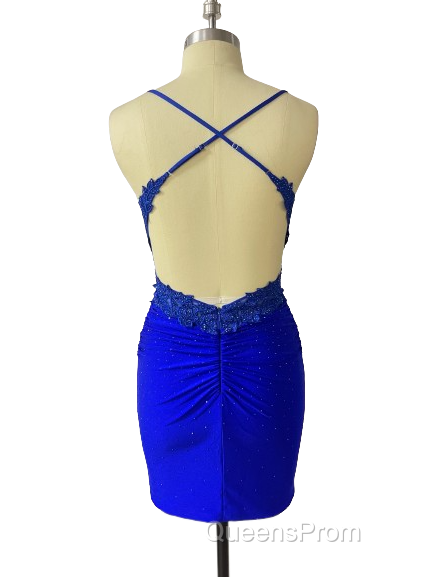 Spaghetti Straps Open Back Short Homecoming Dress Secondary image