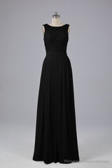 A-line Lace Top Floor Length Chiffon Bridesmaid Dresses