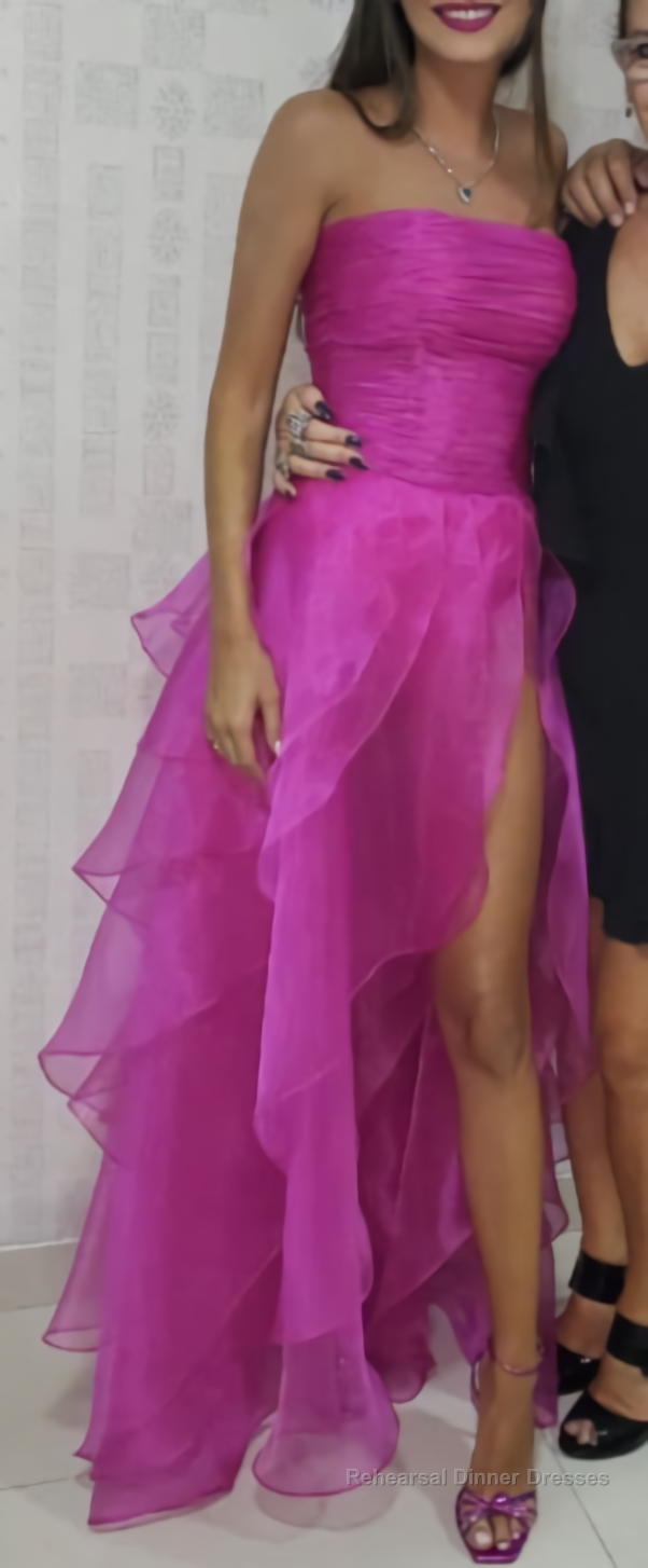 Hot Pink Simple evening dresses long prom dress Secondary image