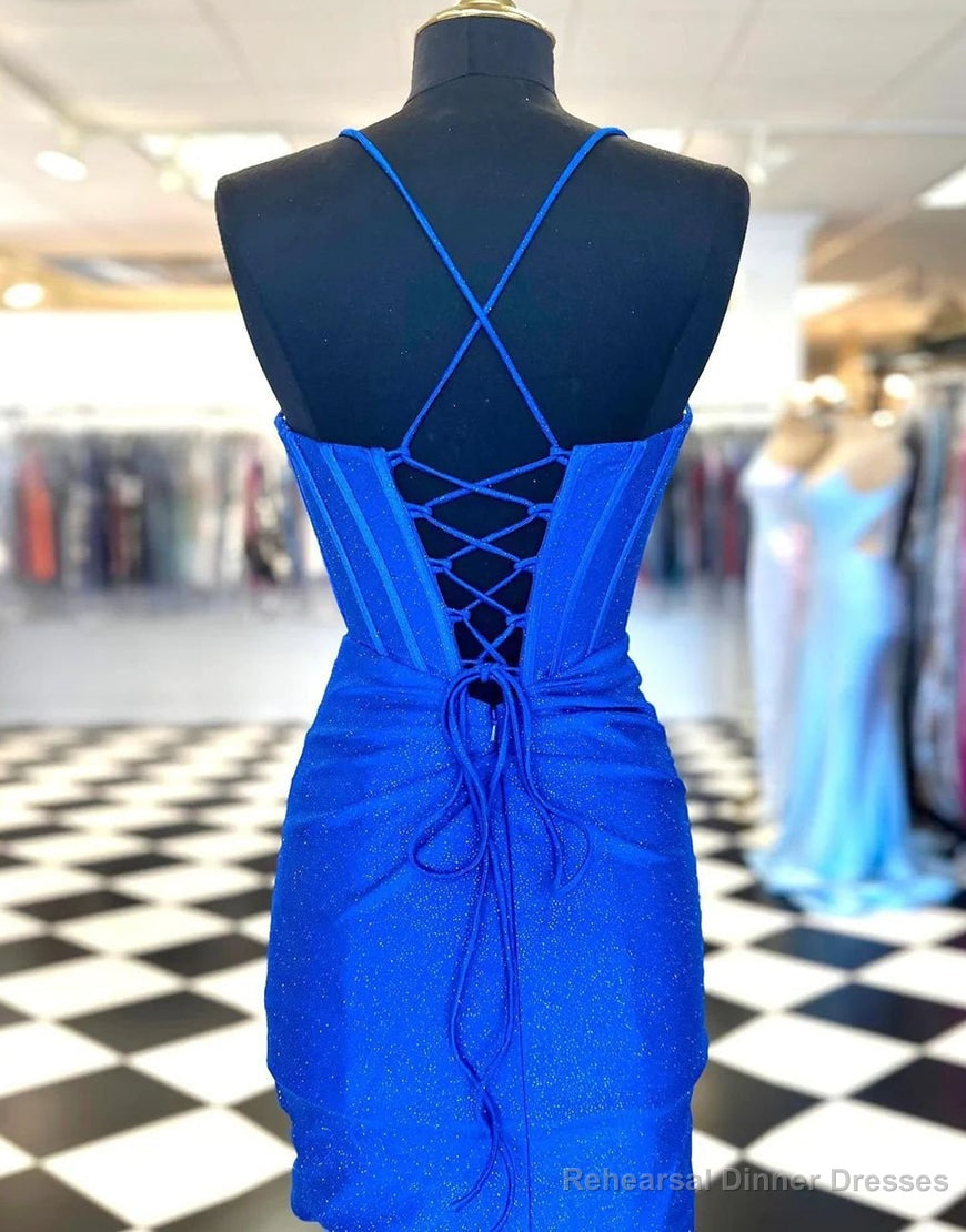 Gorgeous Spaghetti Straps Short Glitter Hoco Party Dress Secondary image