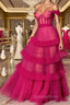 Formal Evening Dress Off the Shoulder Chic A Line Long Evening Prom Dress