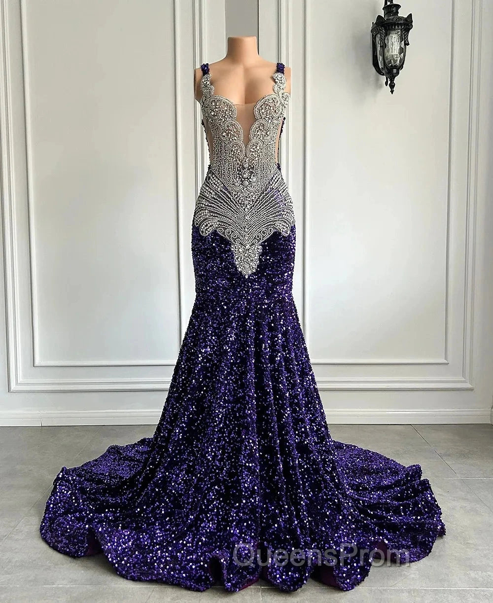 Gorgeous Long Dress Luxury Black Girls Evening Prom Party Formal Gowns