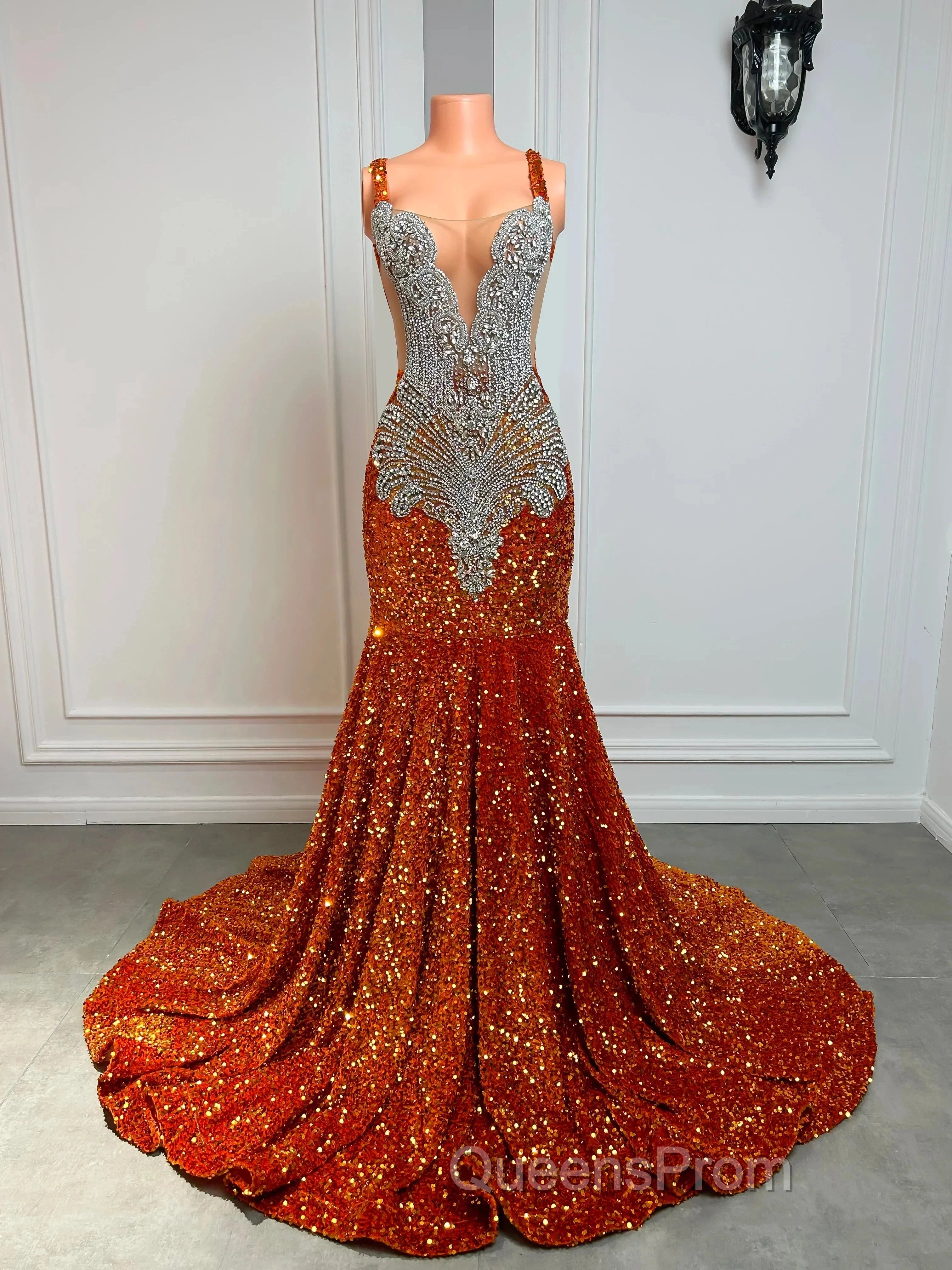 Gorgeous Long Dress Luxury Black Girls Evening Prom Party Formal Gowns