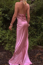 Green Prom Dresses Sexy Mermaid Cowl Neck Spaghetti Straps Prom Dress