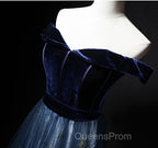 Elegant Off the Shoulder Velvet Floor Length Long Evening Dress Evening Prom Dress