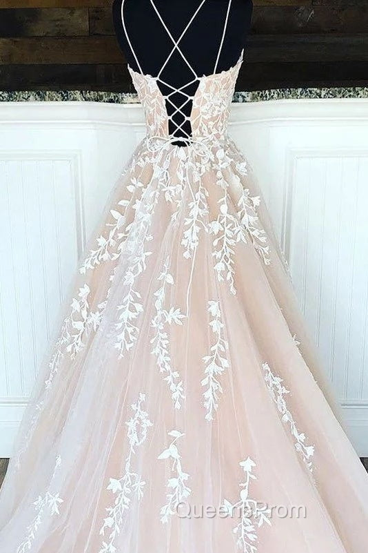 Hottest Elegant Spaghetti Straps Backless Lace Long Princess Evening Prom Dress For Teens Secondary image