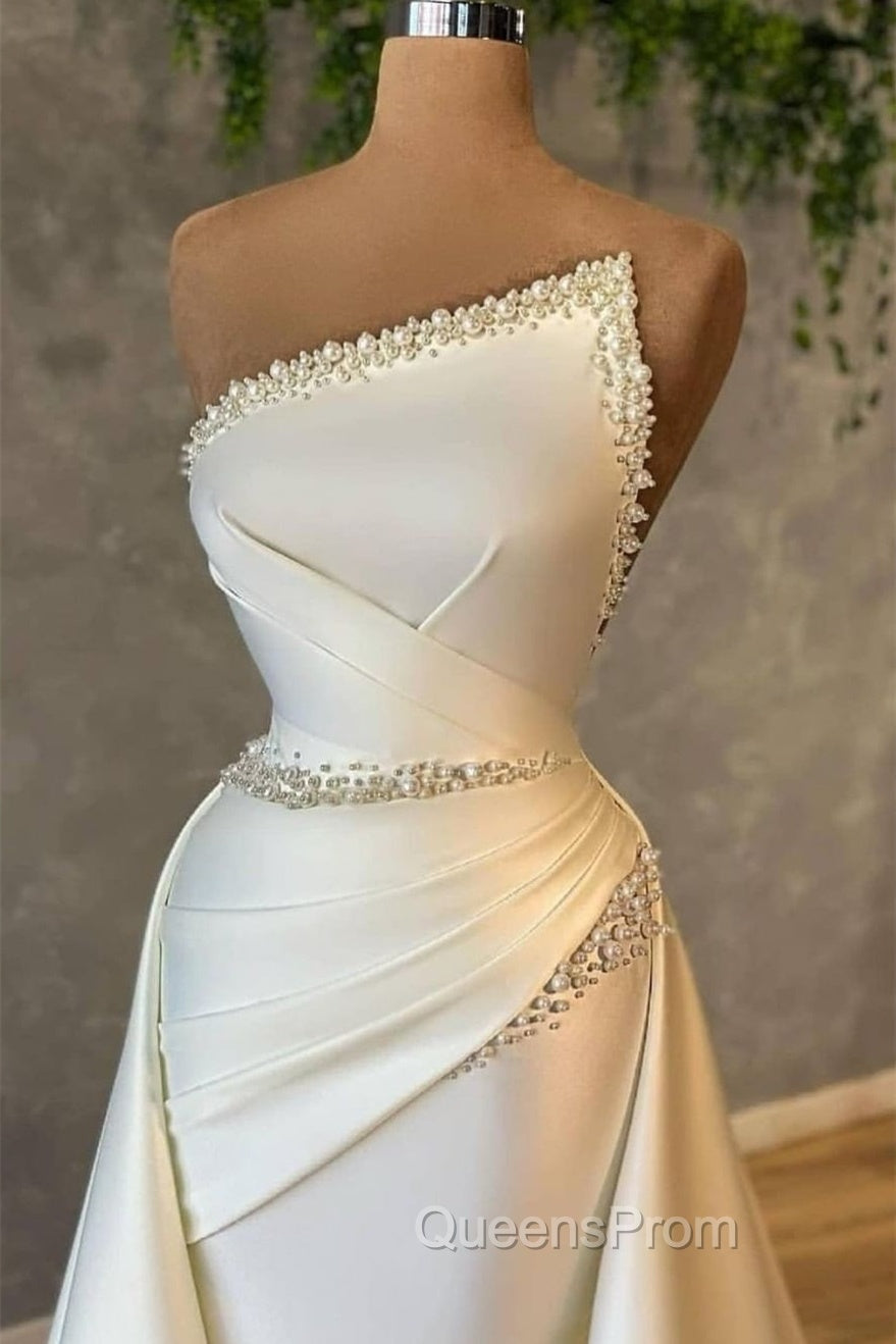 A-line Asymmetrical Beaded Floor-length Open Back Sleeveless Evening Prom Dress Secondary image