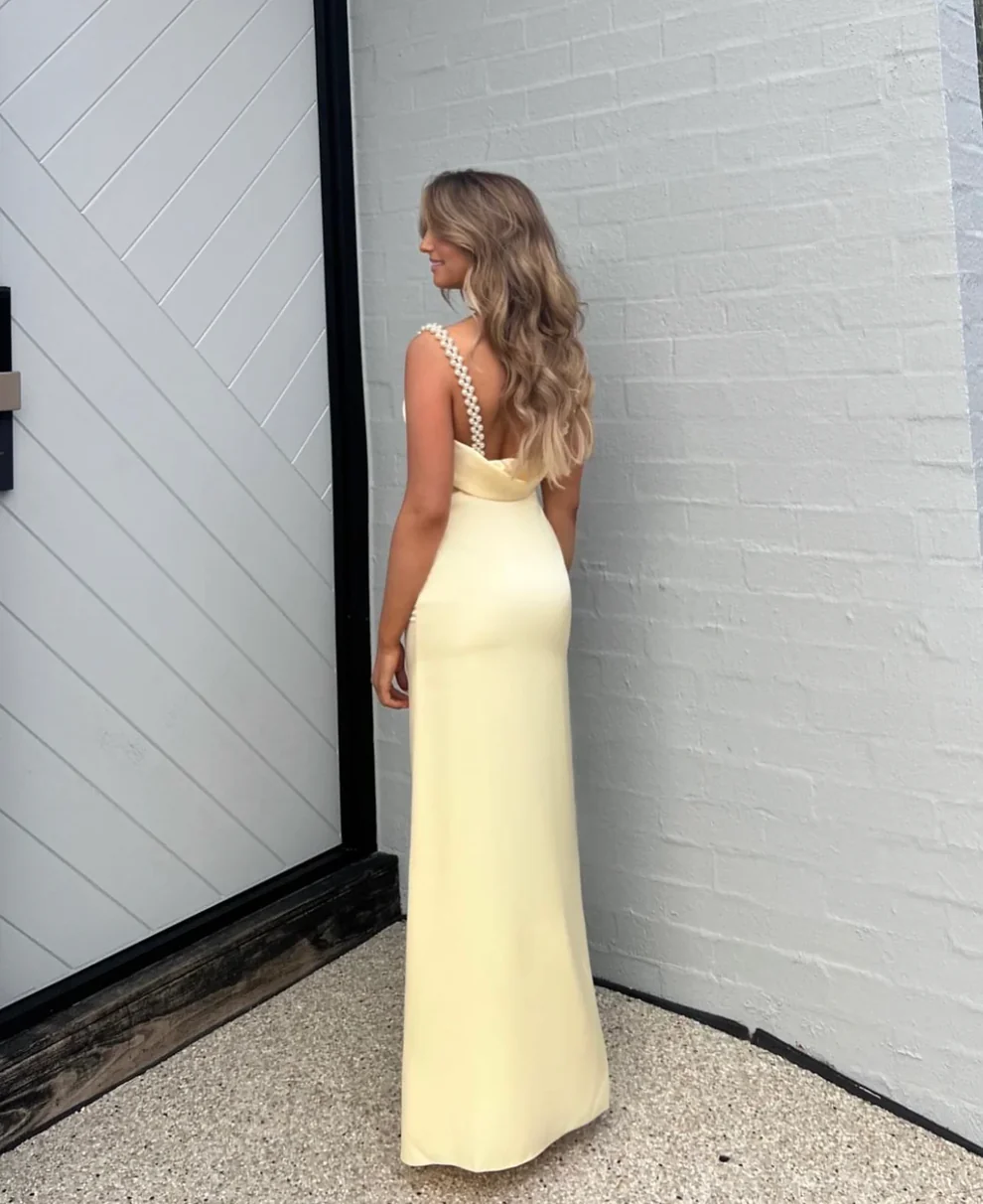 A Line Backless Classy Evening Party Dress Silk Satin Long Classy Prom Dress