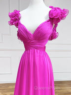 A-Line Backless Long Evening Prom Dress, Red Long Evening Dress