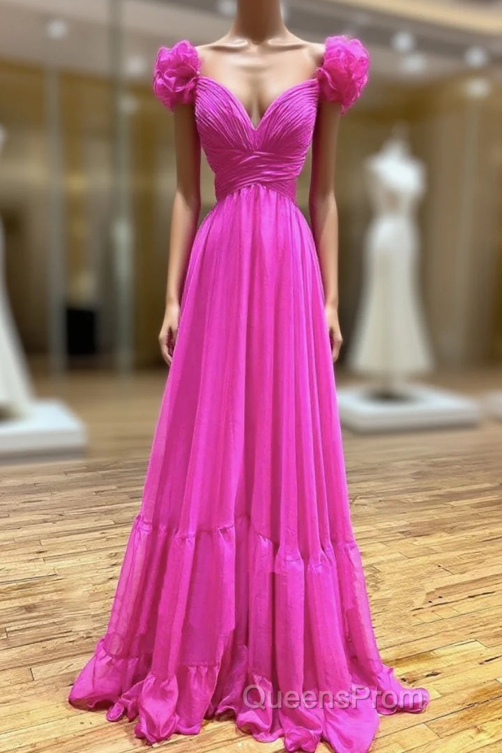 A-Line Backless Long Evening Prom Dress, Red Long Evening Dress Main image