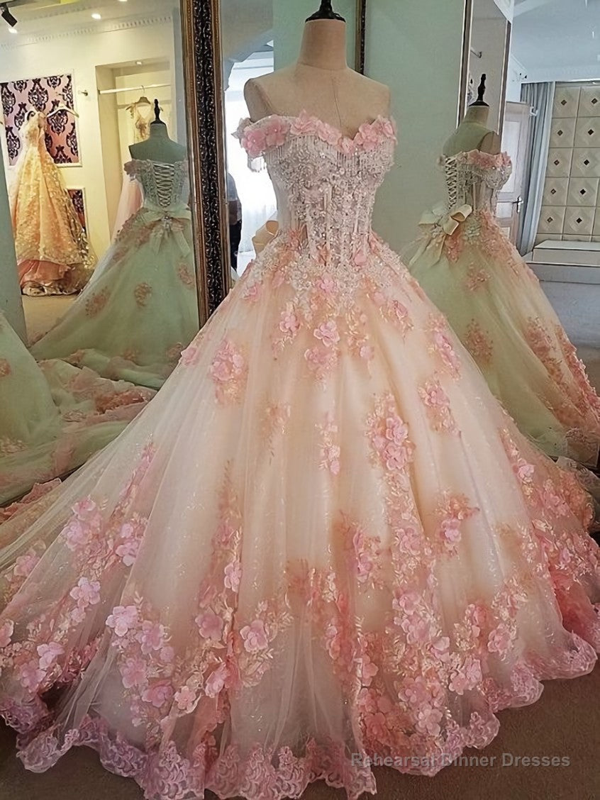 A line ball gown prom dress long evening gown Main image