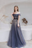 A Line Bateau Neck Floor Length Short Sleeves Zipper Prom Dresses