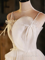 A-Line Beige Tulle Short Evening Prom Dress, Beige Cute Homecoming Dress