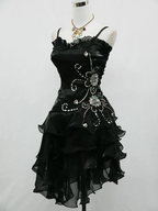 A Line Black Ruffle Short Classy Prom Dress Homecoming Dress