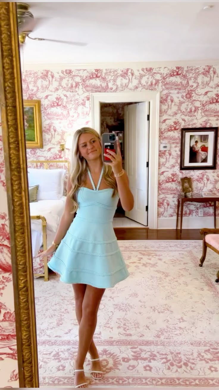 A Line Blue Short Party Dress Cocktail Dress Homecoming Dress Main image