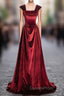 A-Line Burgundy Velvet Off the Shoulder Pleats Evening Prom Dress