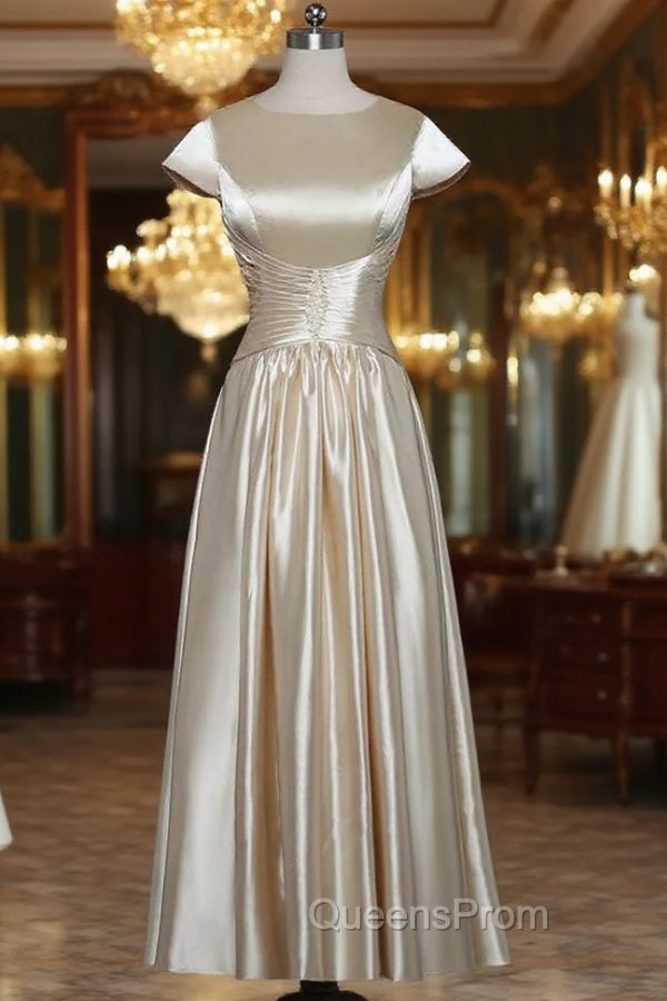 A-line Cap Sleeves Ankle Length Mother Of The Bride Dress