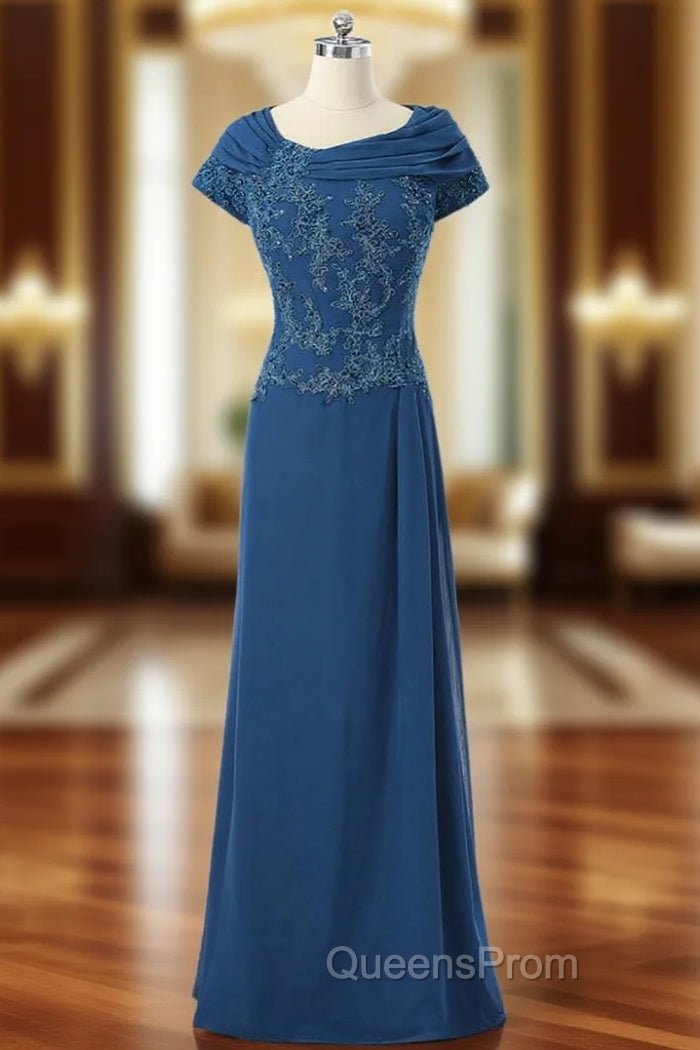 A-line Cap Sleeves Royal Blue Mother Of The Bride Dress Main image