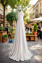 A-line Chiffon Gown Sweetheart Strapless Ruffles Long Bridesmaid Dress