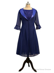 A-line Chiffon Lace Dark Blue Mother Of The Bride Dresses