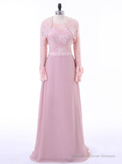 A-line Chiffon Lace Pink Mother Of The Bride Dresses