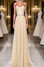 A-Line Chiffon Long Evening Prom Dress, Sweetheart Neck Chiffon Formal Dress