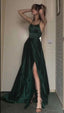 A Line Dark Green Long Classy Prom Dress, Classy Evening Dress