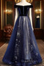 A-Line Elegant Floral Evening Prom Formal Evening Dress Off Shoulder Short Sleeve Sweep / Brush Train Tulle With Pleats Pattern / Print