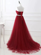 A-Line Elegant Quinceanera Evening Prom ValentineS Day Dress Strapless Sleeveless Chapel Train Satin With Crystals