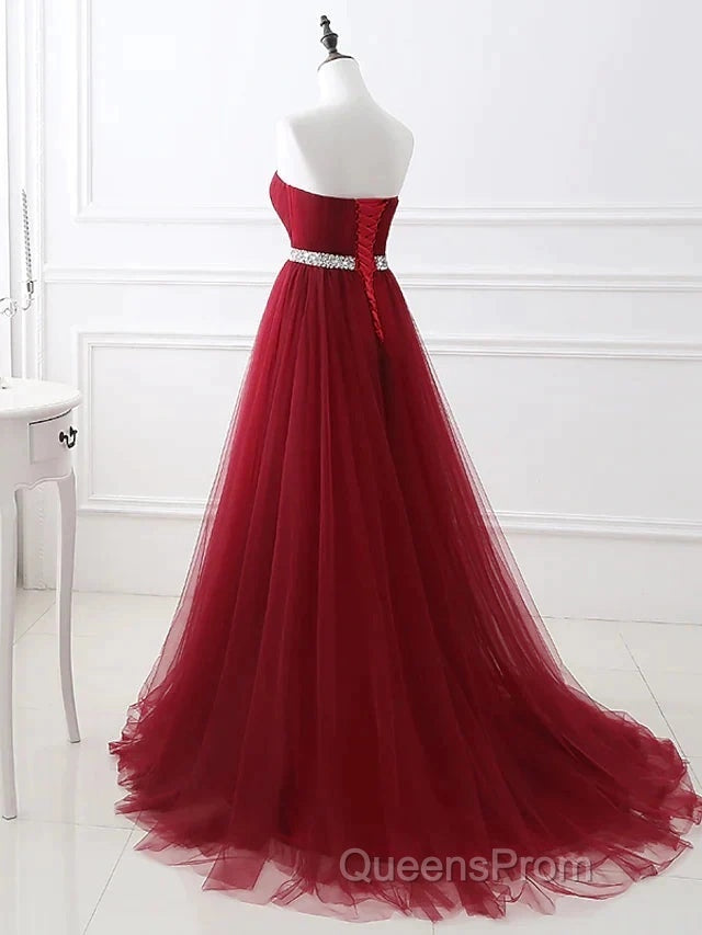 A-Line Elegant Quinceanera Evening Prom ValentineS Day Dress Strapless Sleeveless Chapel Train Satin With Crystals