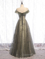 A-Line Evening Gown Elegant Dress Wedding Floor Length Short Sleeve Tulle With Pleats