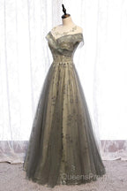 A-Line Evening Gown Elegant Dress Wedding Floor Length Short Sleeve Tulle With Pleats