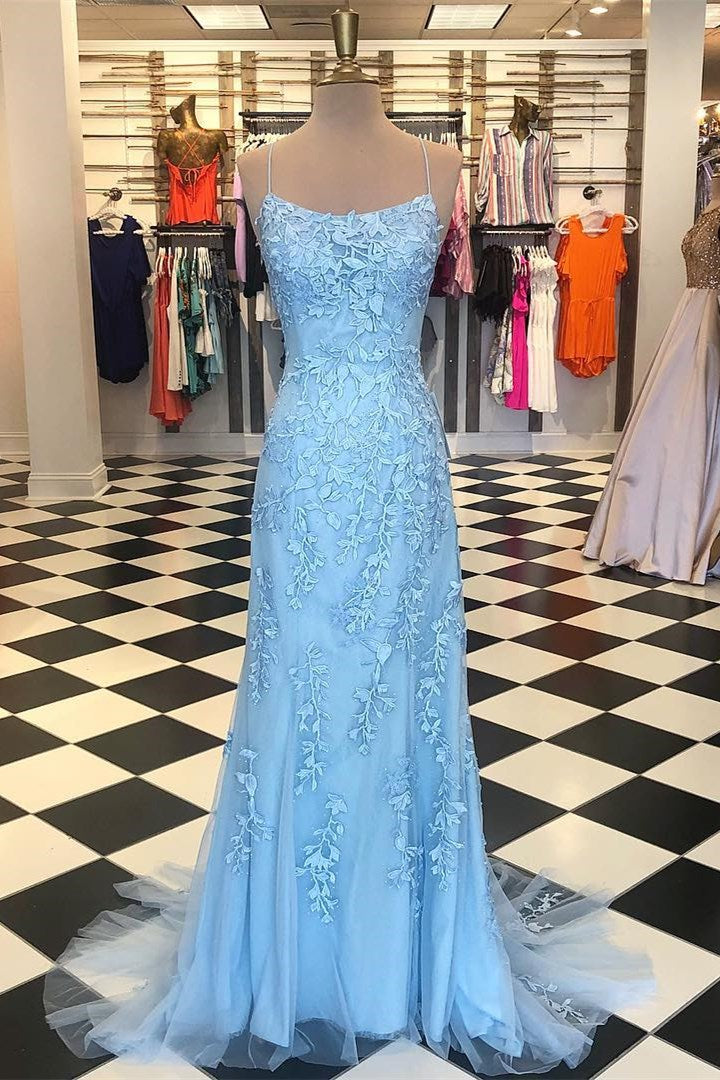 Red Floral Appliques Tulle Mermaid Long Classy Dress