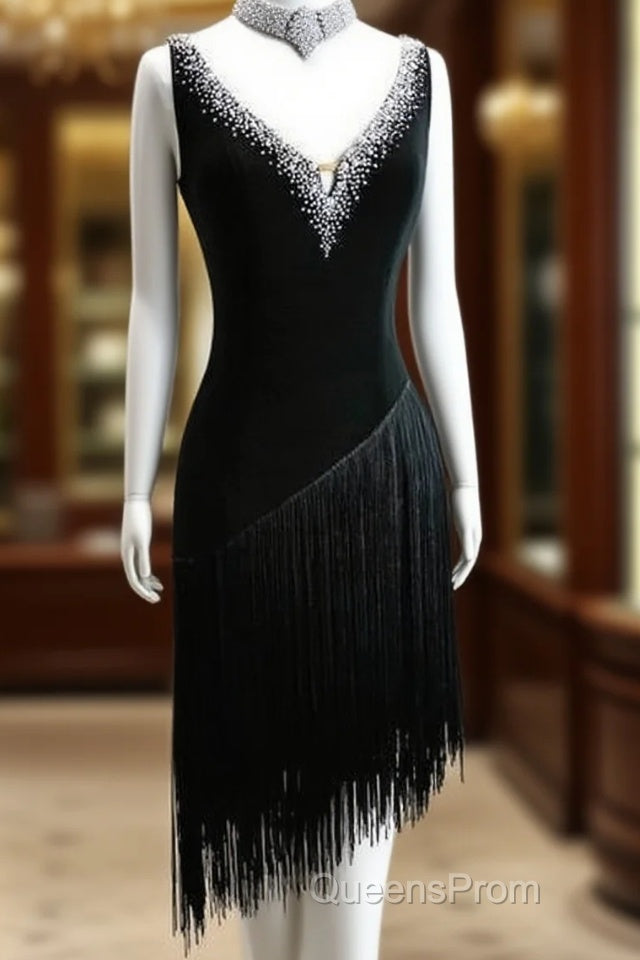 A-Line Floral Flowers Black Short Homecoming Dress