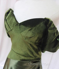 A-Line Green Sweetheart Velvet Long Party Dress, Green Evening Dress Evening Prom Dress