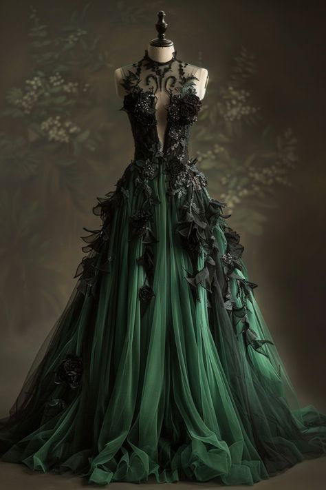 A Line Green Tulle Long Classy Prom Dress, Classy Graduation Classy Evening Dress Main image