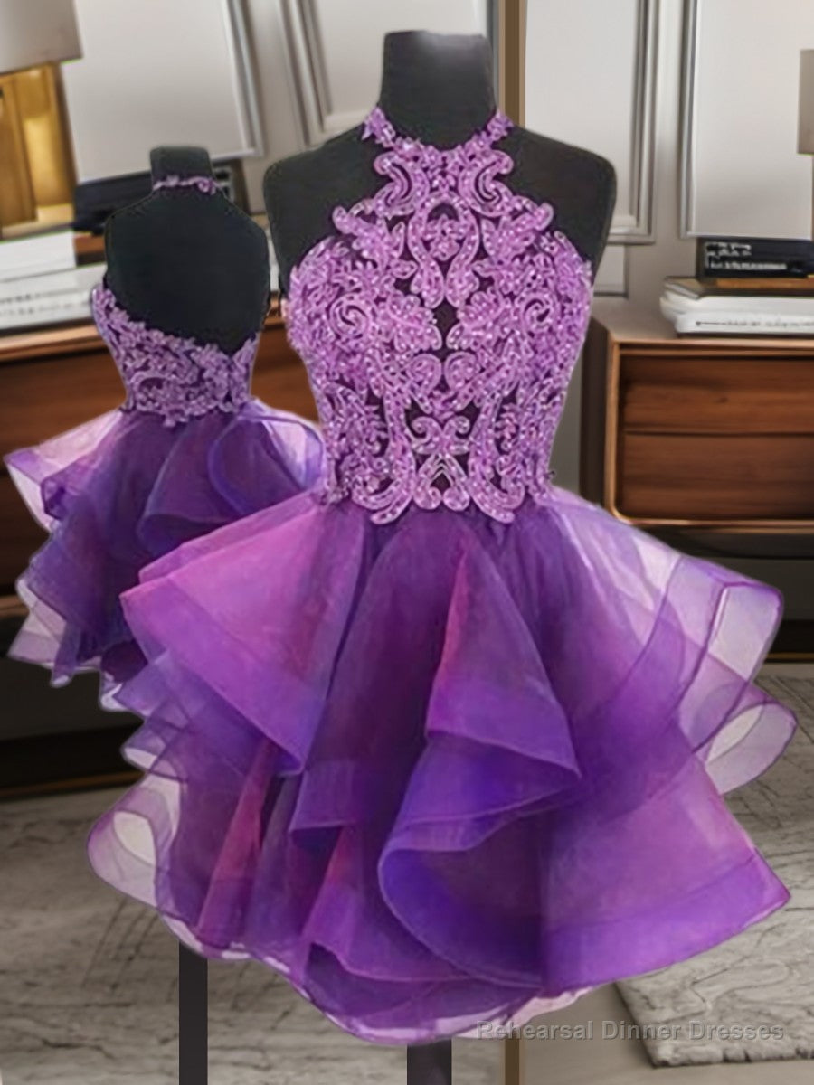 A-line Halter Flower Short/Mini Tulle Dress Main image