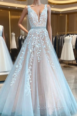 A-Line Ivory Lace Appliqued Long Wedding Dress Formal Dress Evening Prom Dress